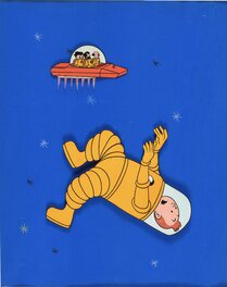 Studios Hergé - The Adventures of Tintin "Objective Moon" Tintin in Space Production Cel with Painted Background (Larry Harmon Pictures, 1959) - Œuvre originale