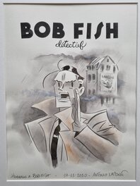 Antonio Lapone - Hommage à Bob Fish d'Yves Chaland - illustration de couverture avec couleurs - Original Illustration
