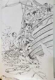 Jonathan Lau - Namor prince des mers / The sub-mariner - Illustration originale