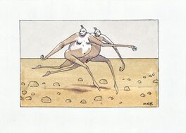Moebius - Gidéon et Piliette - Illustration originale