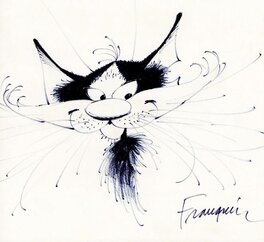 André Franquin - Le chat de Gaston - Illustration originale