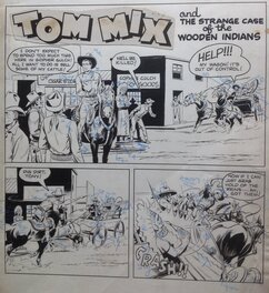 Fawcett Publication TOM MIX 25 , Planche Originale 1 (2) Cow Boy Western ,Bd Comics U.s 1949