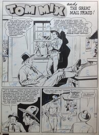 Fawcett - Fawcett Publication TOM MIX 27 , Planche Originale 1 (2) Cow Boy Western ,Bd Comics U.s 1949 - Planche originale
