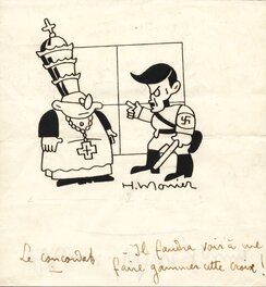 Henri Monier - Le concordat - Illustration originale