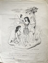 Georges Pichard - Les naufragés - Illustration originale