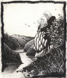 Illustration originale - Recht, Thorgal Saga, Adieu Aaricia, illustration, Le Fjord, Ex-Libris Angoulême, 2023.