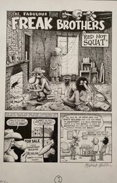 Gilbert Shelton - Red hot squat (histoire complete en 4 pages) - Planche originale
