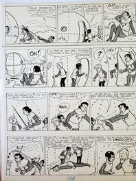 Planche originale - BIBI FRICOTIN CHEZ LES CHEVALIERS DE LA TABLE RONDE  n°65  2ème série apès-guerre