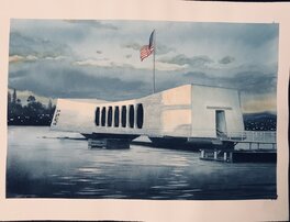 Esad Ribic - Esad Ribic, Louis Vuitton Travel Book - Pearl Harbor Memorial - Original Illustration