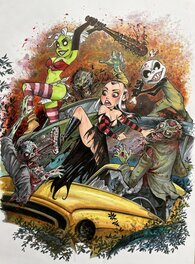 Wilmaury - Fighting zombies « UNCENSORED » - Illustration originale