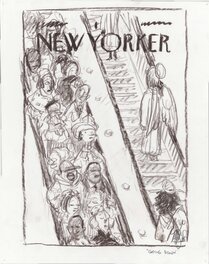 Proposed sketch for New Yorker cover "Going Down"