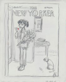 Peter De Sève - Proposed sketch for New Yorker cover "Loves Labor Lost" - Dédicace