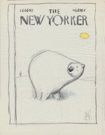 Peter De Sève - Proposed sketch for New Yorker cover "Polar Opposites" - Dédicace