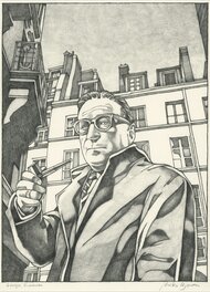 Miles Hyman - La Vie Secrète des Ecrivains, “Georges Simenon” - Planche originale