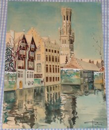 Sidney - Divers - Illustration "Brugge et son Beffroi" - Illustration originale