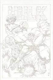 M.C. WYMAN - Hulk cover prelim - Œuvre originale