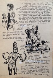 Rémy Bordelet RÉMY Choses vues A ... indes Torture Sacrifice Shiva Çiva , Planche originale dessin 53 P'tit gars 5 Atelier Chott