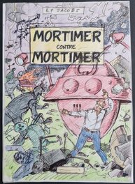 Bob De Moor - Blake et Mortimer - les 3 formules du professeur Sato - projet couverture - Original art