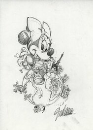 Giorgio Cavazzano - Minnie - Disney - Crayonné couverture MICKEY PARADE N°237 - Couverture originale