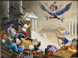 Carl Barks - Carl Barks - Scrooge McDuck - Oil Painting - Menace out of Myths - 1973 - Œuvre originale