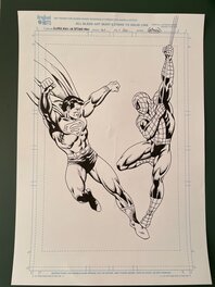 Jean-Yves Mitton - SUPERMAN VS SPIDER-MAN - Original Illustration