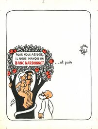 Jean Effel - Publicité pour "Banc Nardonnet" - Illustration originale