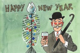 Gus - Happy new year - Illustration originale