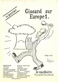 Michel Iturria - Giscard sur Europe 1 - Illustration originale