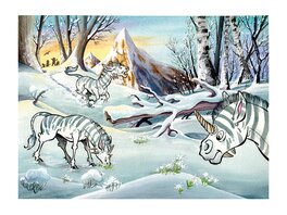 Fabien Rypert - Licornes zèbres - Illustration originale
