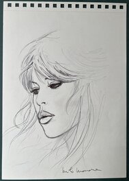Milo Manara - Portrait de Brigitte BARDOT - Planche originale