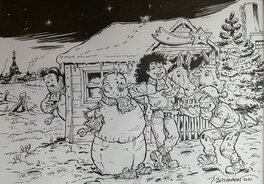 Jan Bosschaert - Winter - Christmas scene Sam - Original Illustration