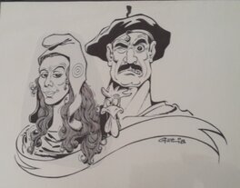 Gotlib - Superdupont et Marianne - Original Illustration