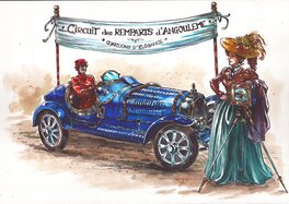 Gwendal Lemercier - Bugatti  du circuit d'angoulême - Illustration originale