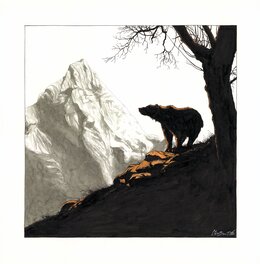 Christophe Chabouté - La montagne - Original Illustration