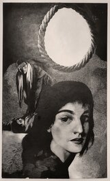 Karel Thole - Karel Thole original cover art - "Het hoofd in de strop - Dorothy L. Sayers" - Scraperboard Illustration (1958) - Couverture originale