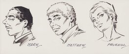 Romero - Romero | 1993 | Design for Modesty Blaise characters Mark, Matthew and Pruehill from The grim joker - Original art