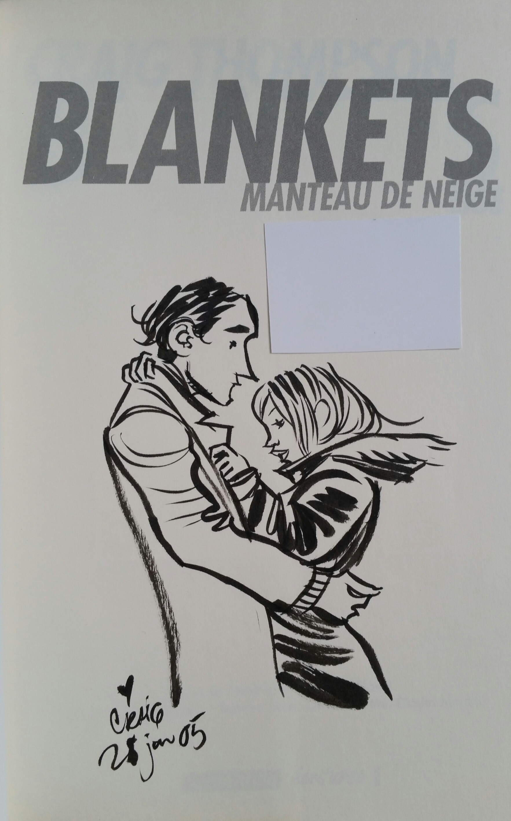 Blankets Manteau de neige par Craig Thompson Dédicace