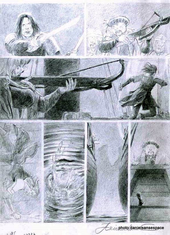 Tiburce Oger, Andréi Arinouchkine, Arinouchkine planche crayonnée 3 de Ewen - Planche originale
