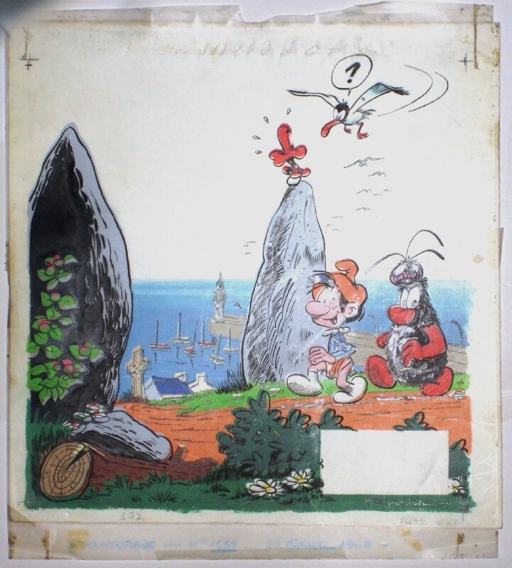 Fournier Jean-Claude - Bizu - couv.Spirou n°1558 (1968) - Couverture originale