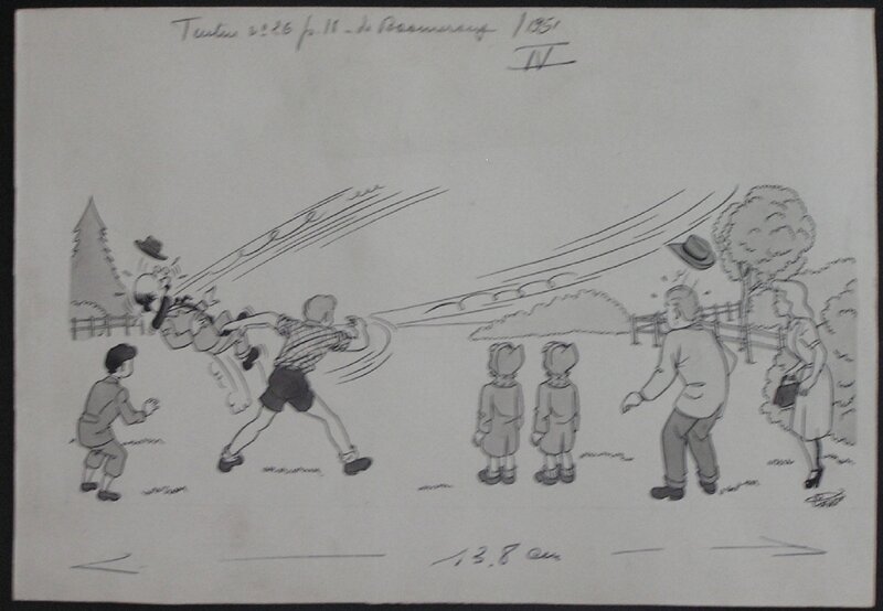 Tibet - Premières illustrations -  journal Tintin - 1951 - Illustration originale