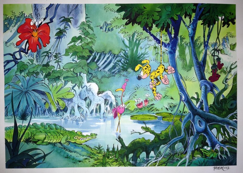Batem, 1984 - le Marsupilami - Illustration originale