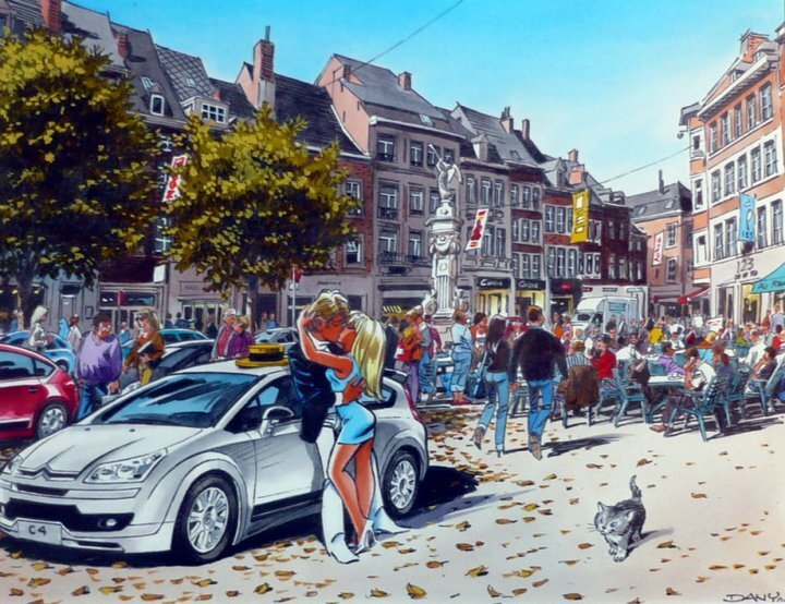 Colombe à Namur par Dany - Illustration originale
