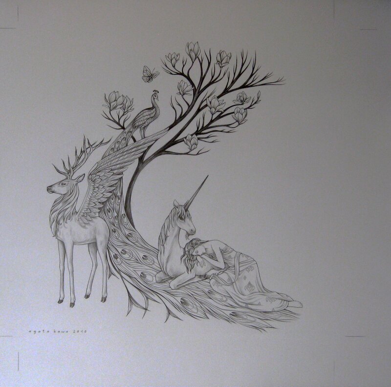 Agata Kawa, Le jardin des licornes 4 - Illustration originale