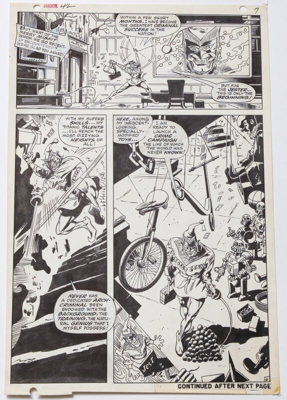 Gene Colan, Dan Adkins, Stan Lee, The JESTER !! Daredevil #42 page 6 - Planche originale