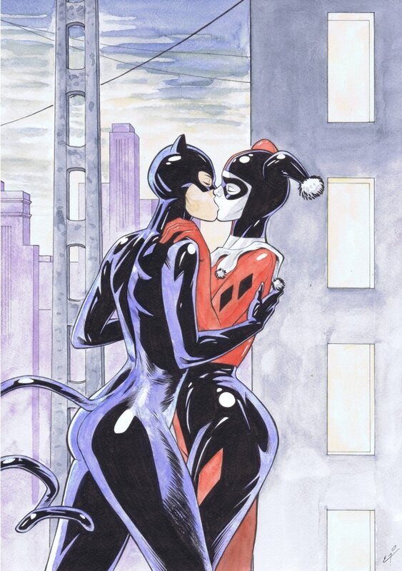 Éric Godeau, Catwoman et Harley Quinn - Original Illustration
