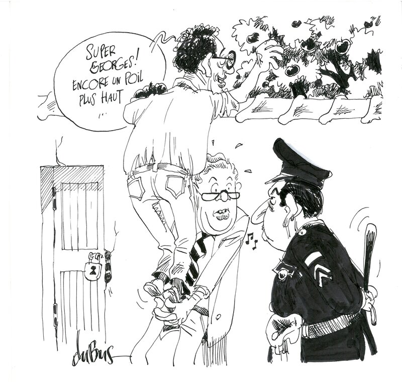 Frédéric du Bus, Philippe Busquin et Jean Gol - Illustration originale