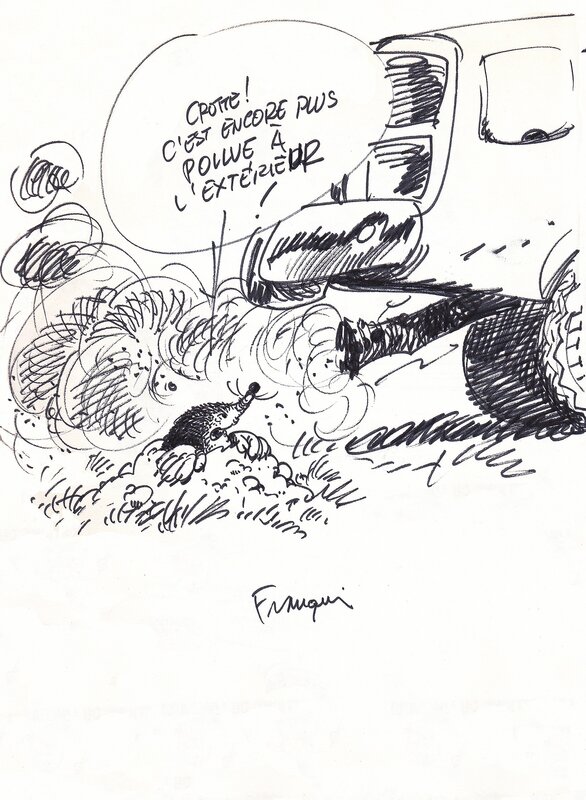 André Franquin, C'est encore plus pollué à l'extérieur - Sketch