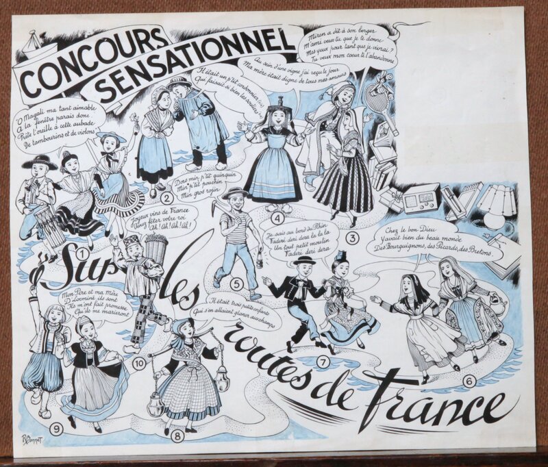 René Bonnet, Les costumes de France ... petite madeleine de province .. - Illustration originale