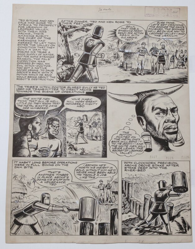 F.A. Philpott, A. Forbes, Mark Ross, Archie - The robot explorer - épisode 2 - 1957 - Planche originale