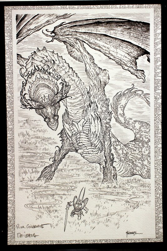 Bruno Maïorana, Ex-Libris Garulfo - Dragon - Illustration originale